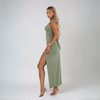 Women's Fit and Flare Midi Dress with Sweetheart Neckline - 6