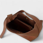 Women's Shoulder Bag with Wide Strap and Solid Colour Design - 6