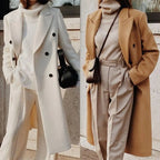 Women's Double-Breasted Wool Blazer Notched Lapel - 4