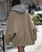 Women's Oversized Single-Breasted Wool Coat Short Fit - 12