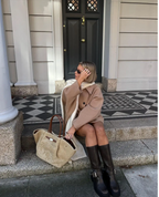 Women's Oversized Single-Breasted Wool Coat Short Fit - 9