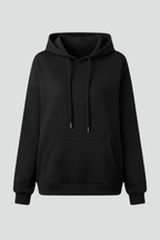 Women's Hoodie with Drawstring Hood and Front Kangaroo Pocket - 2