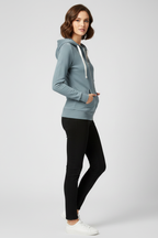 Women's Zip-Up Hoodie with Kangaroo Pockets - 4