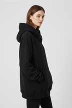 Women's Oversized Hoodie with High Neck and Wide Hood - 3