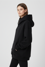 Women's Oversized Hoodie with High Neck and Wide Hood - 4