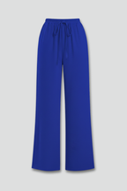 Women's Palazzo Trousers with Drawstring Waist and Side Pockets - 2