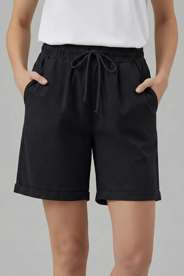 Faith | Women’s Shorts with Drawstring Waist and Pockets - Black
