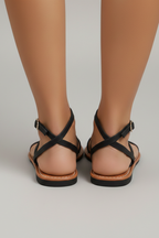 Isabella | Women’s Strappy Flat Sandals with Ankle Strap and Open Toe - 4