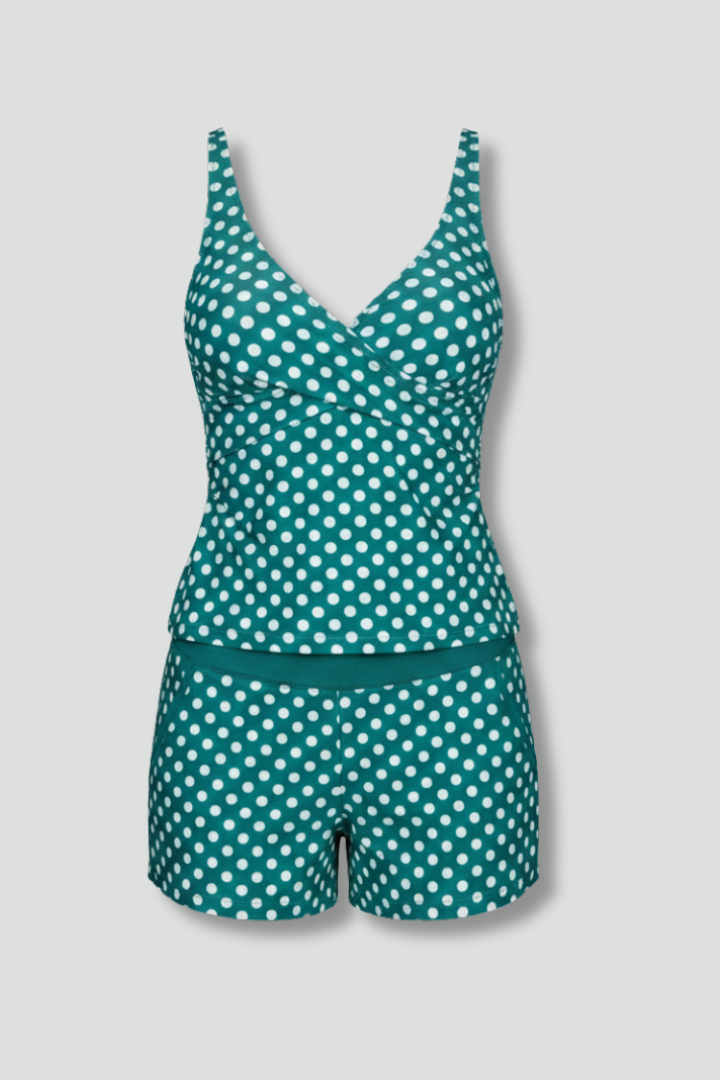 Women's Tankini Swimsuit Set with Tank Top and Shorts - 2