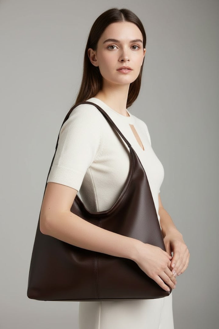 Maria | Women’s Classic Tote Bag with Faux Outer and Large Inner Pocket - 4