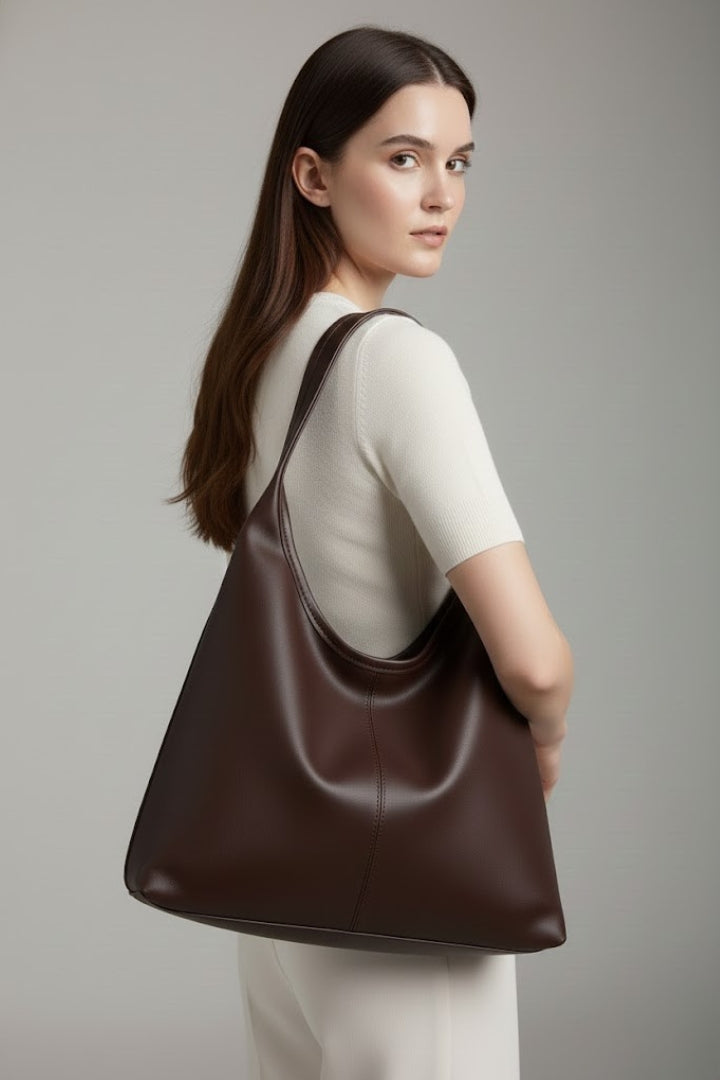 Maria | Women’s Classic Tote Bag with Faux Outer and Large Inner Pocket - 6