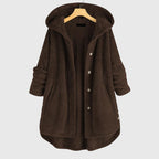 Franca - Fleece Jacket with Hood - Brown