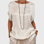 Women's Two-Piece Set Loose Top with Wide-Leg Trousers - 6