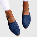 Women's Woven Sandals with Arch Support and Cushioned Insole - Blue