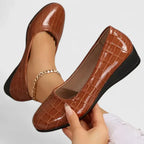 Women's Wedge Shoes with Square Toe and Textured Finish - 6