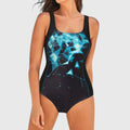Ashley | Women’s Shaping Printed One-Piece Swimsuit - Black-Blue