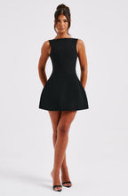 Women's Sleeveless Structured Mini Dress with Fit and Flare Silhouette - 2