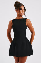 Women's Sleeveless Structured Mini Dress with Fit and Flare Silhouette - 8