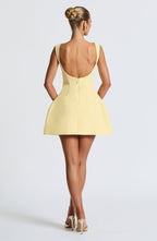 Women's Structured Mini Dress Sleeveless with Boat Neck and A-Line Skirt - 4