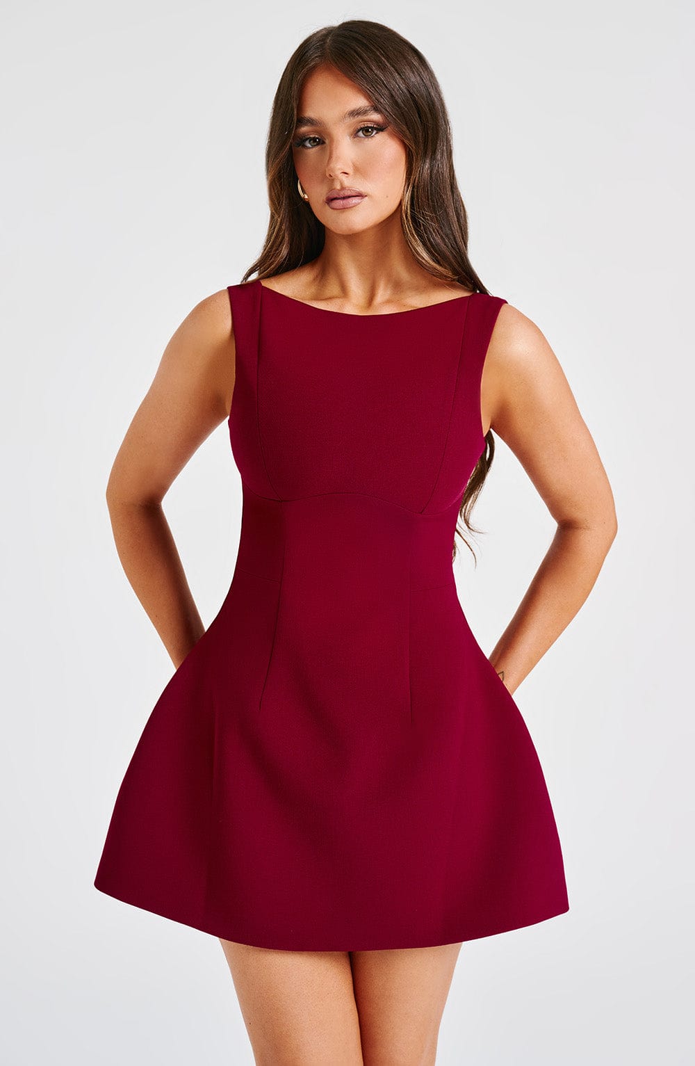 Women's Sleeveless Mini Dress with Fit-and-Flare Silhouette - 11
