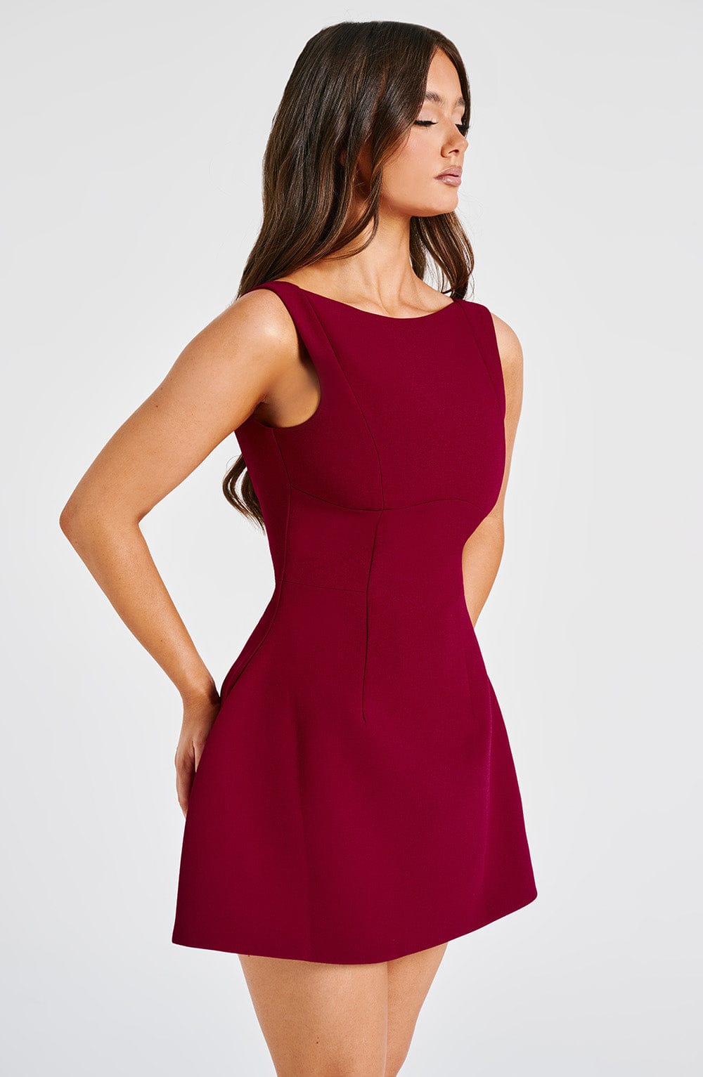 Women's Sleeveless Mini Dress with Fit-and-Flare Silhouette - 7