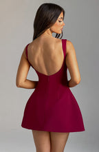 Women's Sleeveless Mini Dress with Fit-and-Flare Silhouette - 6