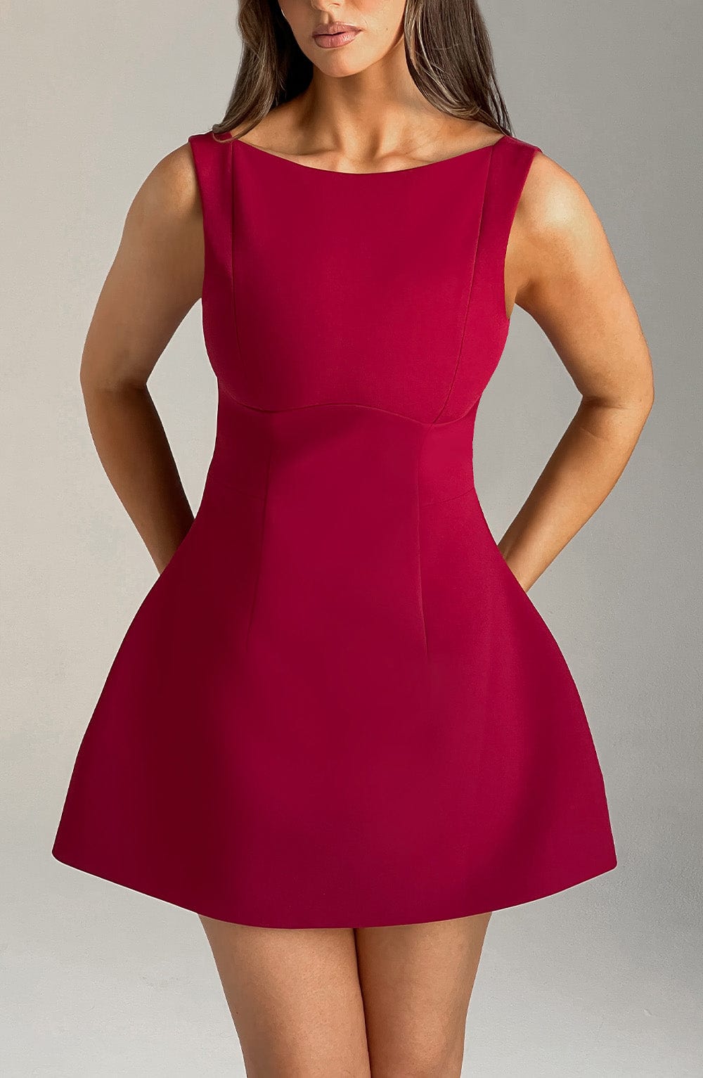 Women's Sleeveless Mini Dress with Fit-and-Flare Silhouette - 5