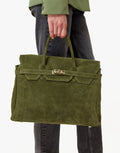 Womens Shoulder Bag with Twist-Lock Fastening and Gold-Tone Hardware