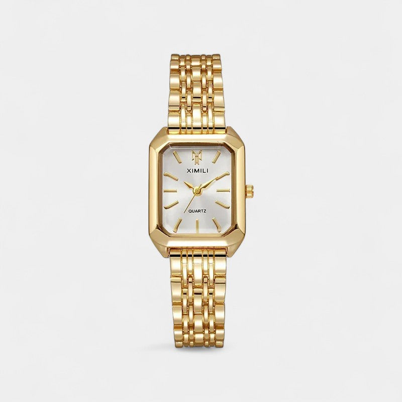 Women's Square Face Watch with Slim Vintage-Style Strap - 2