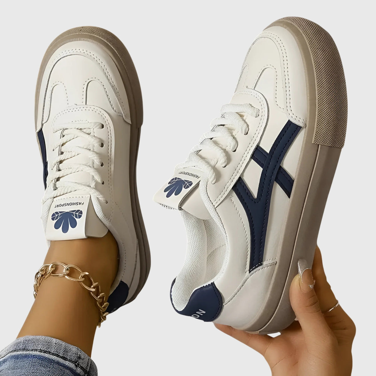 Elza | Orthopaedic Trainers - Blue