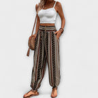 Women's Trousers with Ethnic Print - 3
