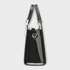 Women's Handbag with Glossy Crocodile-Effect Pattern - 3