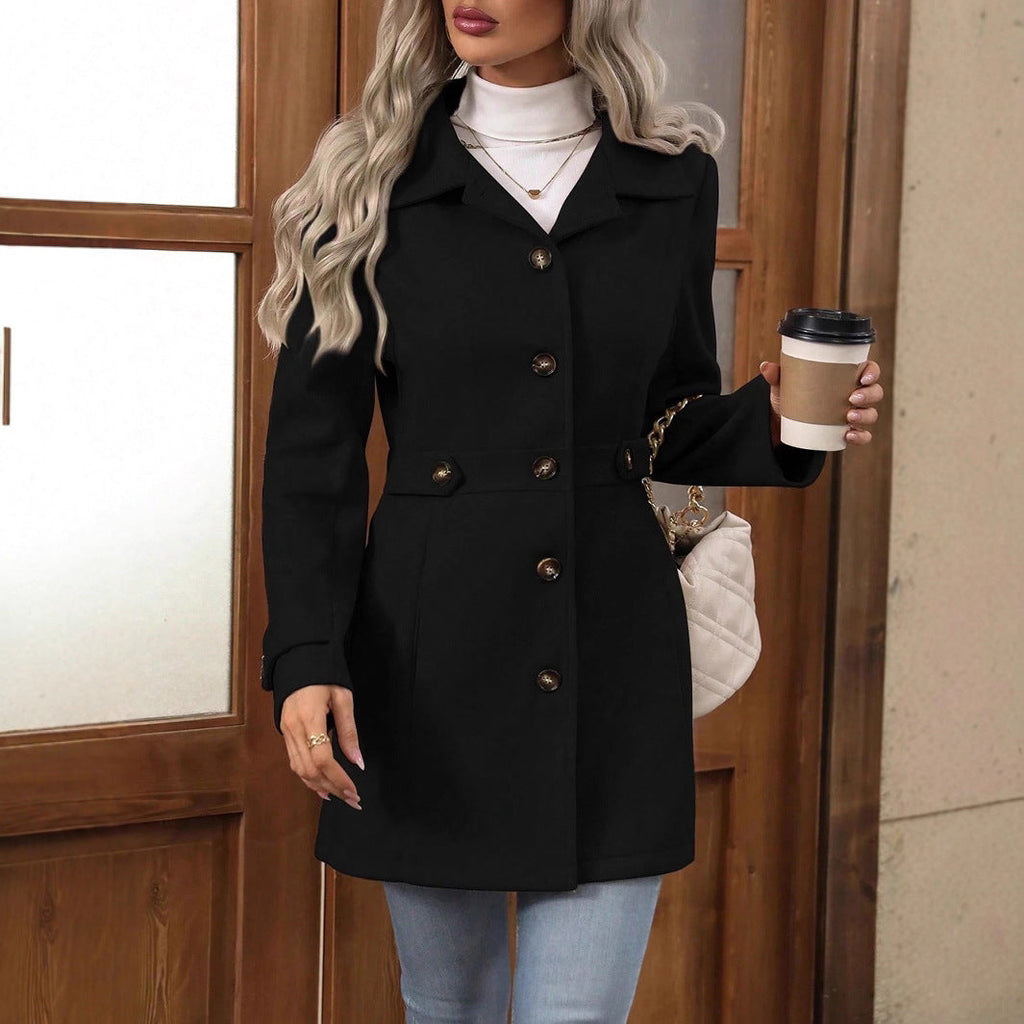 Women's Belted Coat with Tailored Silhouette - 5
