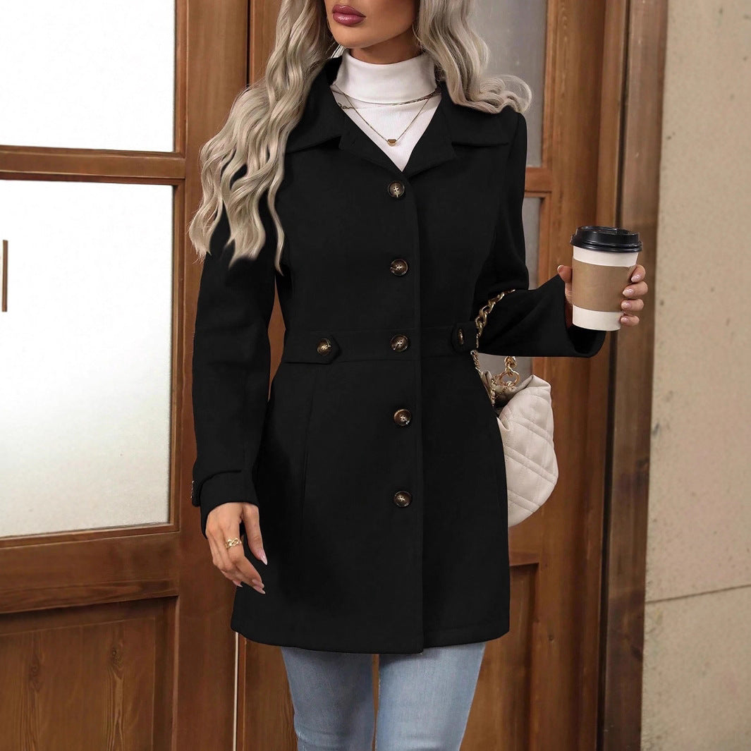 Women's Belted Coat with Tailored Silhouette - 5