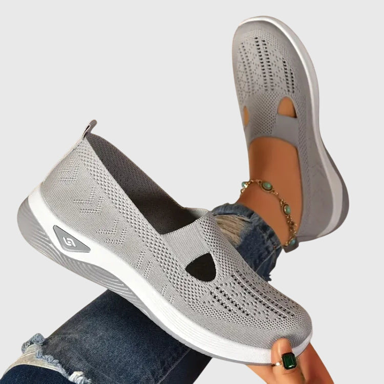 Women's Slip-On Walking Trainers with Cut-Out Detail - 8