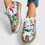 Women's Trainers Slip-On Floral Print with Espadrille Sole - 4