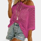 Women's Breezy Crochet Hollow Knit Top - 14