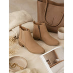 Women's Pointed Toe Chelsea Ankle Boots Low Block Heel - 11