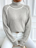 Women's Turtleneck Jumper with Long Sleeves - 3
