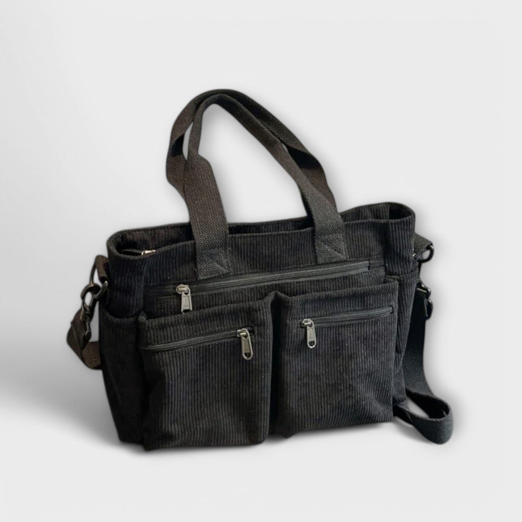 Women's Tote Bag with Multiple Pockets and Top Handles - 15