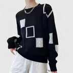 Women's Jumper Round Neck Openwork Colour-Block Knit - 4