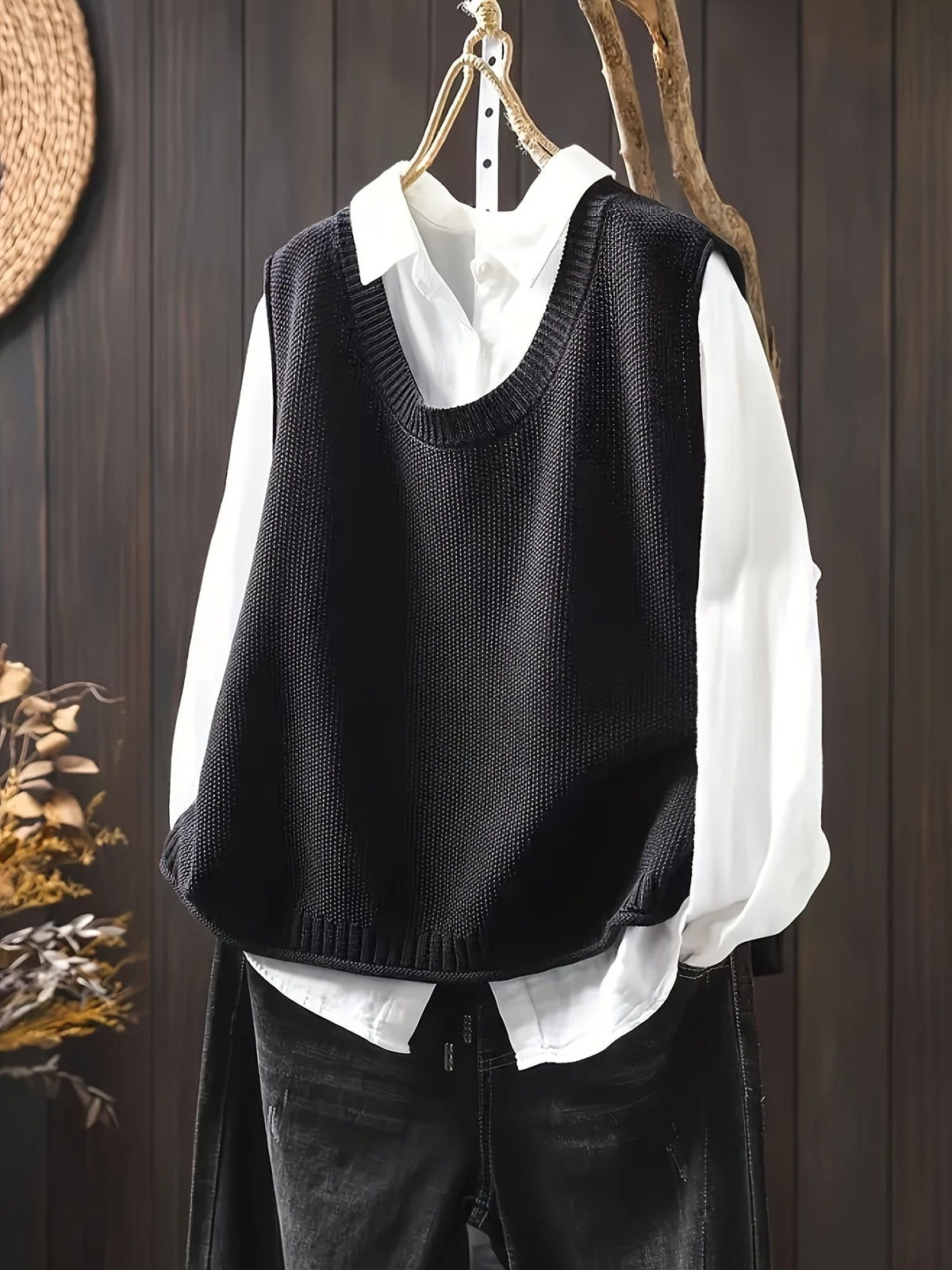 Women's Cardigan Relaxed Fit with Button Detailing - Black