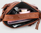 Women's Shoulder Bag with Adjustable Strap and Magnetic Flap Closure - 7