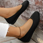 Women's Slip-On Flats with Stretch Knit Upper and Cushioned Sole