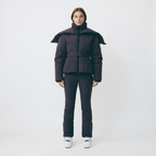 Women's Ski Jacket with Detachable Hood, Belted Fitted Waist - 9
