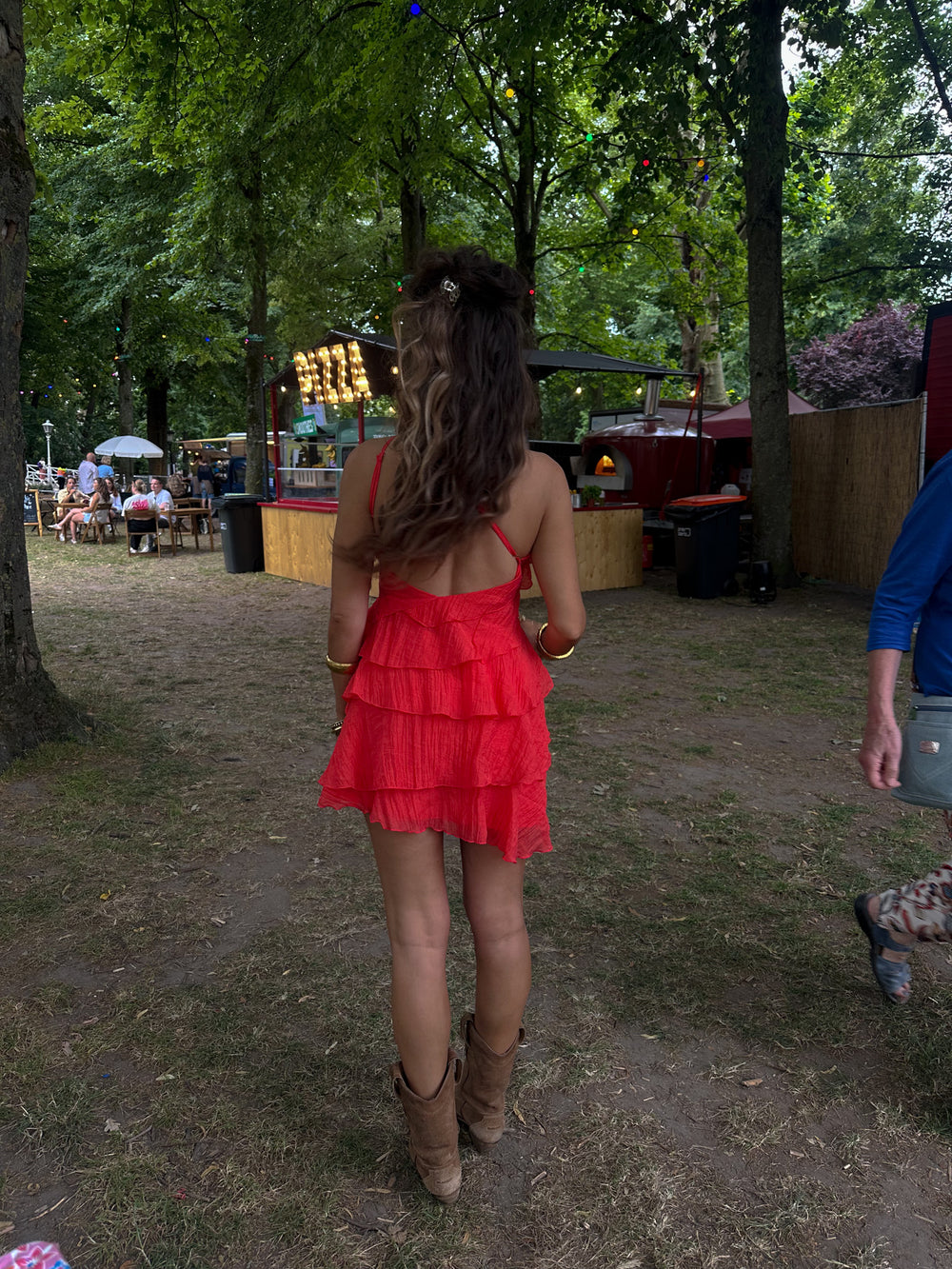 Women's Mini Dress with Ruffle Tiers and Flared Silhouette - 4