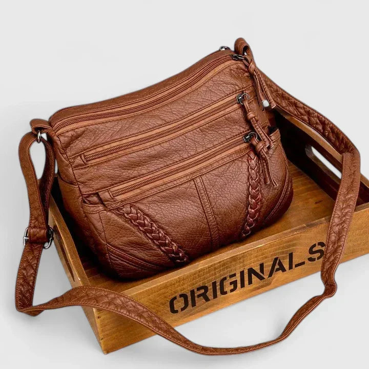Women's Shoulder Bag with Adjustable Strap and Magnetic Flap Closure - 2