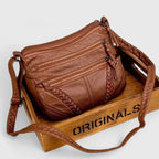 Women's Shoulder Bag with Adjustable Strap and Magnetic Flap Closure - 2