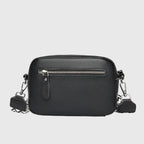 Women's Structured Crossbody Bag with Patterned Strap - 2
