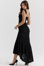 Women's Corset Maxi Dress with Gathered Waist and Sweetheart Neckline - 3